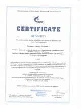 Certificate of safety Doplněk stravy - Prameny čistoty. Formule 1,2,3, 180 kapslí 