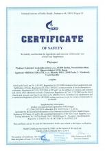 Certificate of safety<br>Phytopar NEM Paracleanse, Formule 1,2,3 (Trigelm), 60 Kapseln + 30 Kapseln + 200 g