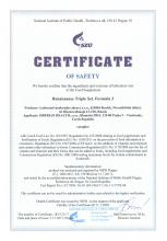 Certificate of safety<br>Renaissance Triple Set. Formula 3 Suplemento alimentar Renaissance Triple Set, Formula 3, 120 cápsulas