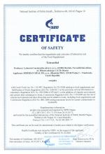 Certificate of safety Tetrardiol TETRARDİOL Takviye Edici Gıda