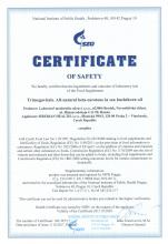 Certificate of safety Trimegavitals. All-natural beta-carotene in sea buck oil Doplněk stravy - Trimegavitals. All-Natural Beta-Carotene in Sea Buckthorn Oil, 30 kapslí