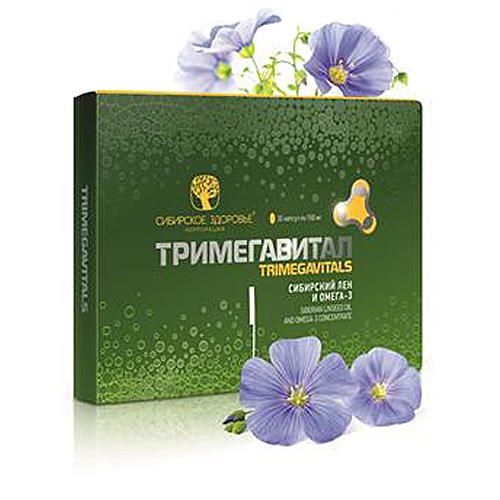 «Тримегавитал. Сибирский лен и омега-3», 30 капсул